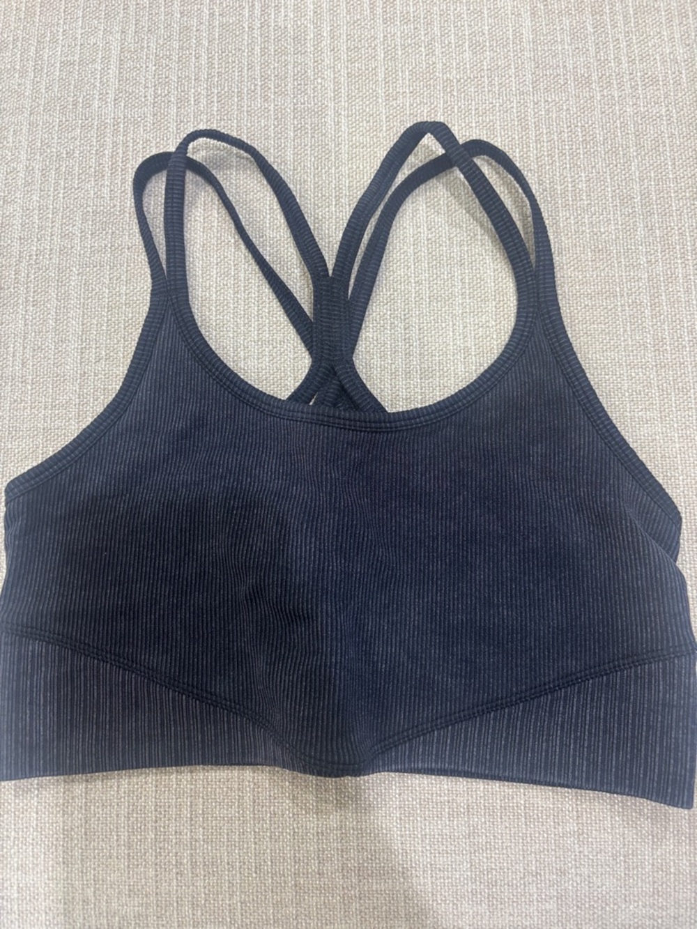 JoyLab Black Ribbed Crossback Sports Bra